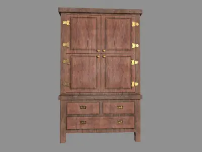 Old Cupboard Low-poly 3D model