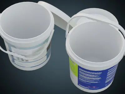Paint Bucket 1A Low-poly 3D model