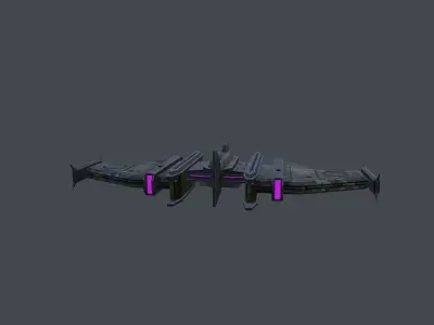 Spaceship Low-poly 3D model 4
