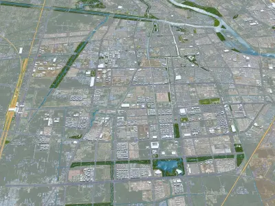 Fuyang Anhui China 30km Free low-poly 3D model