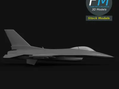 Stylized multirole fighter jet base mesh 3D model