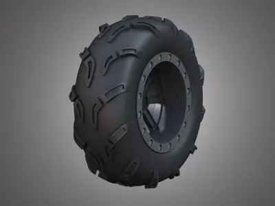 Buggy Tire and Wheel - 01 3D model