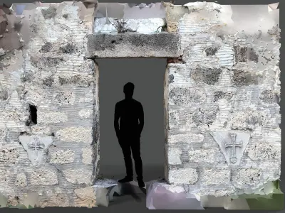 Abandoned House Ruined Part Scan - Chapel Entrance 01 3D model