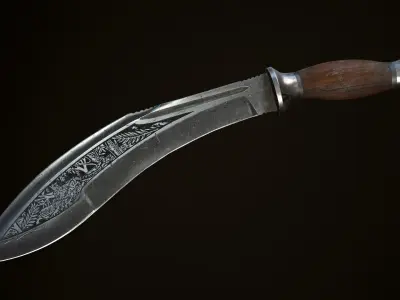 Kukri sword Low-poly 3D model