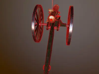 Gatling Gun Low-poly 3D model buy