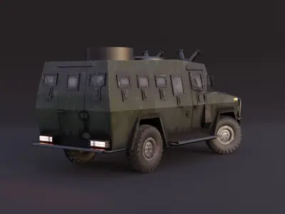 AMZ Dzik 4x4 armer military vehicle Low-poly 3D model