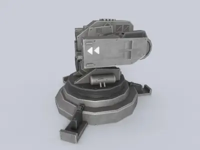 Prototype turret Low-poly 3D model Low-poly