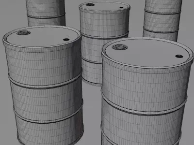 Industrial Metal Barrels Pack 3D model