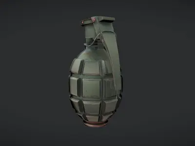 green military hand grenade  3D model