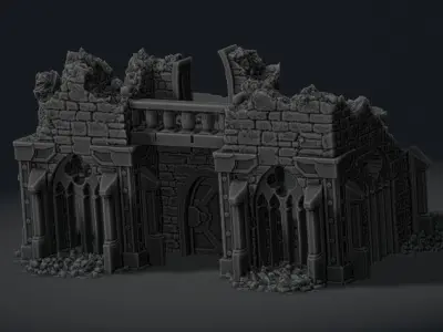 Scifi gothik ruin 3D print model