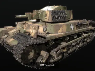 Turan tank family  lowpoly  3D Model Pack