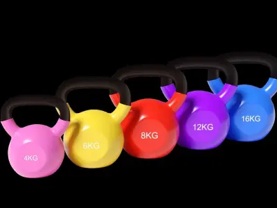 Colorful Kettlebell 3D model