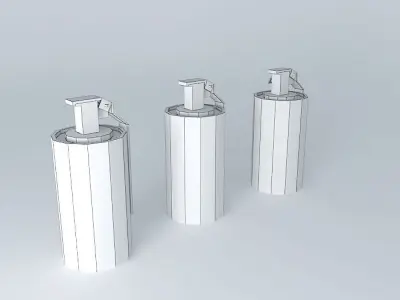 Grenades LowPoly three batteries Free 3D model