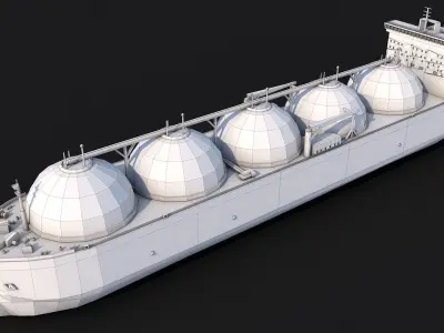 Gas Carrier Tanker Ship Low-poly 3D model