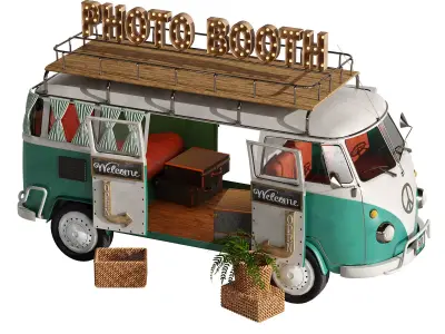 Realistic model of Food Truck Photo booth 3D model