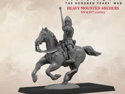 Medieval Mounted Archer 14th century 3D print model