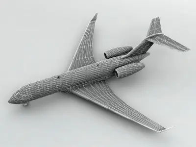Bombardier Global Express 6000 Aircraft Low-poly 3D model