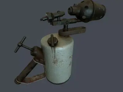 Old Flame Thrower Low-poly 3D model