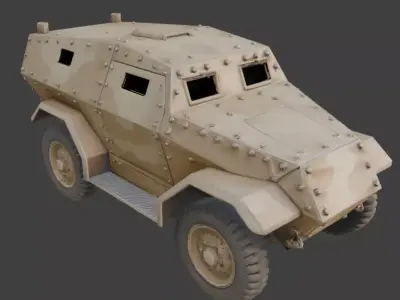 WWII Armored Recon Car  Model Low-poly 3D model