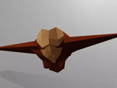 Owl 3D LowPoly Model flying head Free low-poly 3D model