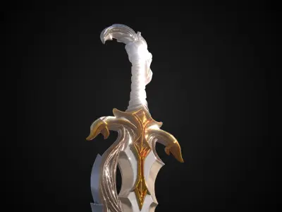 Stylized Elf Sword - Bloomfang - Game Ready 3D model