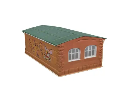 Model Train Shed 3D model