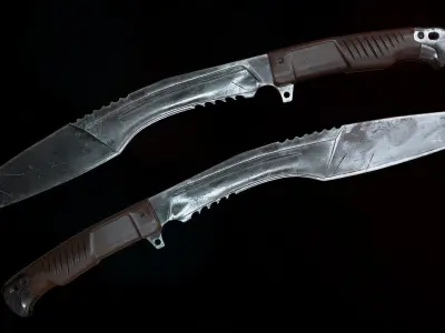 Knife Kukri Low-poly 3D model