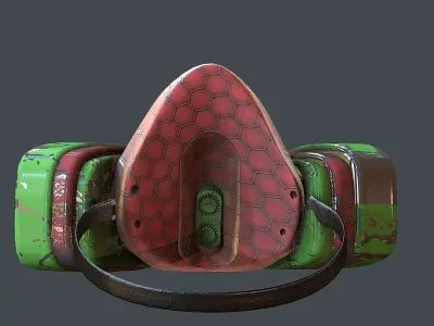 Gas mask helmet 3d model scifi  Low-poly 3D model purchase