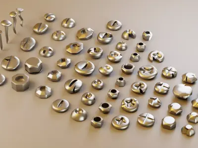 Screws Cartoon 3D model