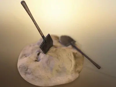 Shovel and spatula Free low-poly 3D model