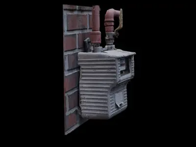 Korean style gas meter 3D model
