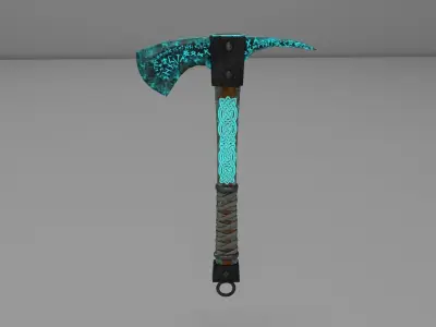 Mystical Scandinavian Ax  low-poly 3Dmodel Low-poly 3D model