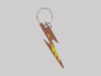 Lightning bolt keychain model Low-poly 3D model