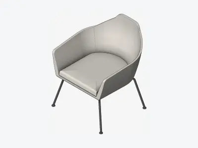 Chair - Simplicity - 4 Leg Metal Low-poly 3D model