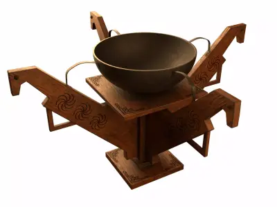 Old brazier Low-poly 3D model