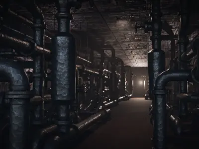 Modular Pipes for game and cinematic purpose Low-poly 3D model