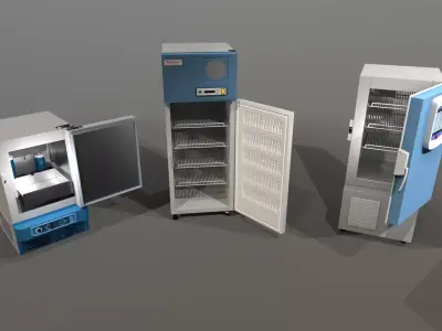 Medical freezer laboratory Low-poly 3D model