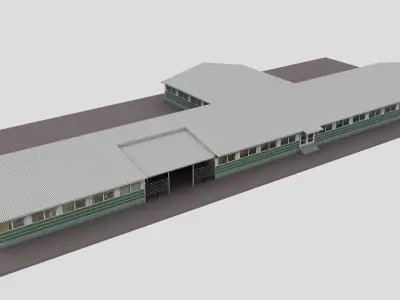 Realistic European City Block Building 24 Low-poly 3D model