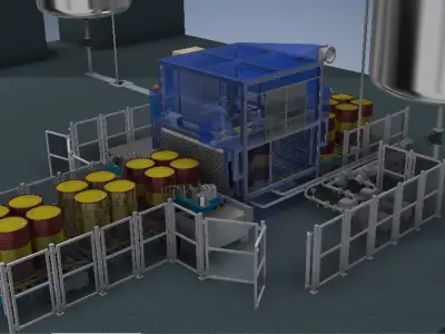 DRUM FILLING PRODUCTION LINE 3D model