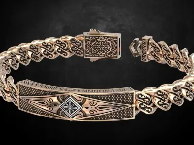 Bracelet with patterns antique bracelet 203 3D print model
