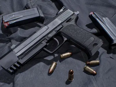 USP 45 Pistol Low-poly 3D model