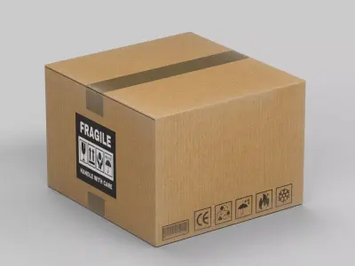 Industrial Cardboard Containers Low-poly 3D model