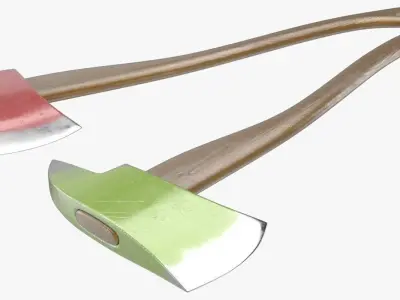 Fire Hatchet 1 Textured 3D model