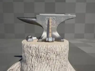 Medieval Anvil Free low-poly 3D model purchase