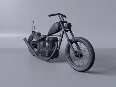 royal enfield  500 costum 3D model