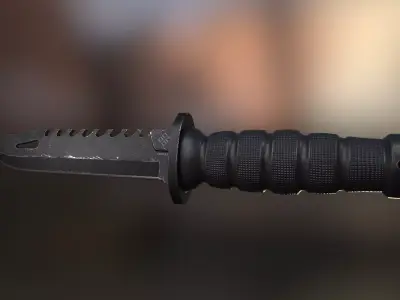 Combat knife Low-poly 3D model