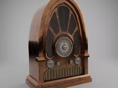 Old Radio Free low-poly 3D model