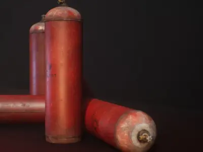 PBR Gas bottle - Texture Variation  Low-poly 3D model