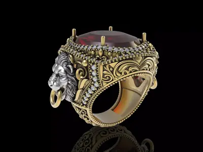 Ruby Line Ring 3D print model