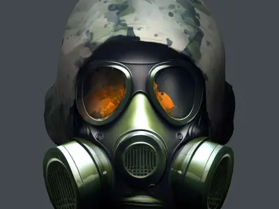 Helmet 3d model military combat Military Low-poly Low-poly 3D model 34